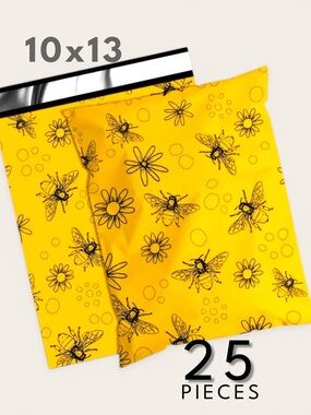 10x13 Polymailers 25 Pack Yellow Bee Summer Shipping Bags Boutique Mailers